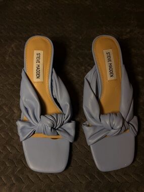 Nordstrom Steve Madden Light Blue Knot Slide Mules